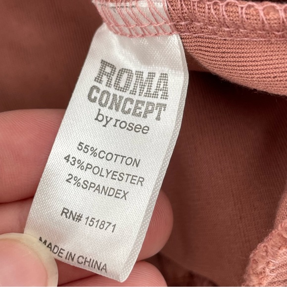 Roma Concept by Rosee Womens Zipped Sweatshirt Rose Pink Velour Hood L - Picture 8 of 8